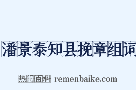 潘景泰知县挽章组词是什么意思的图片